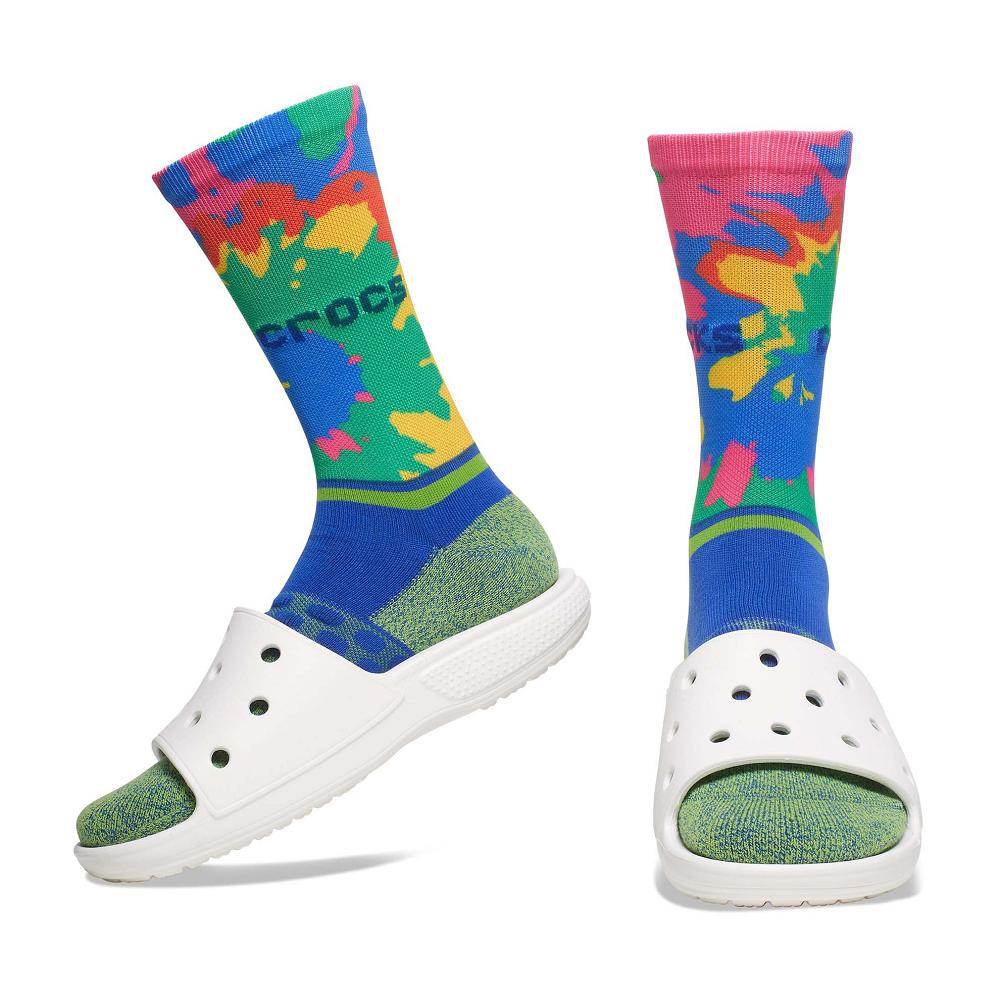 Chaussettes Crocs Adult Crew Graphic 3-Pack Femme Rose | France 1638MQZA
